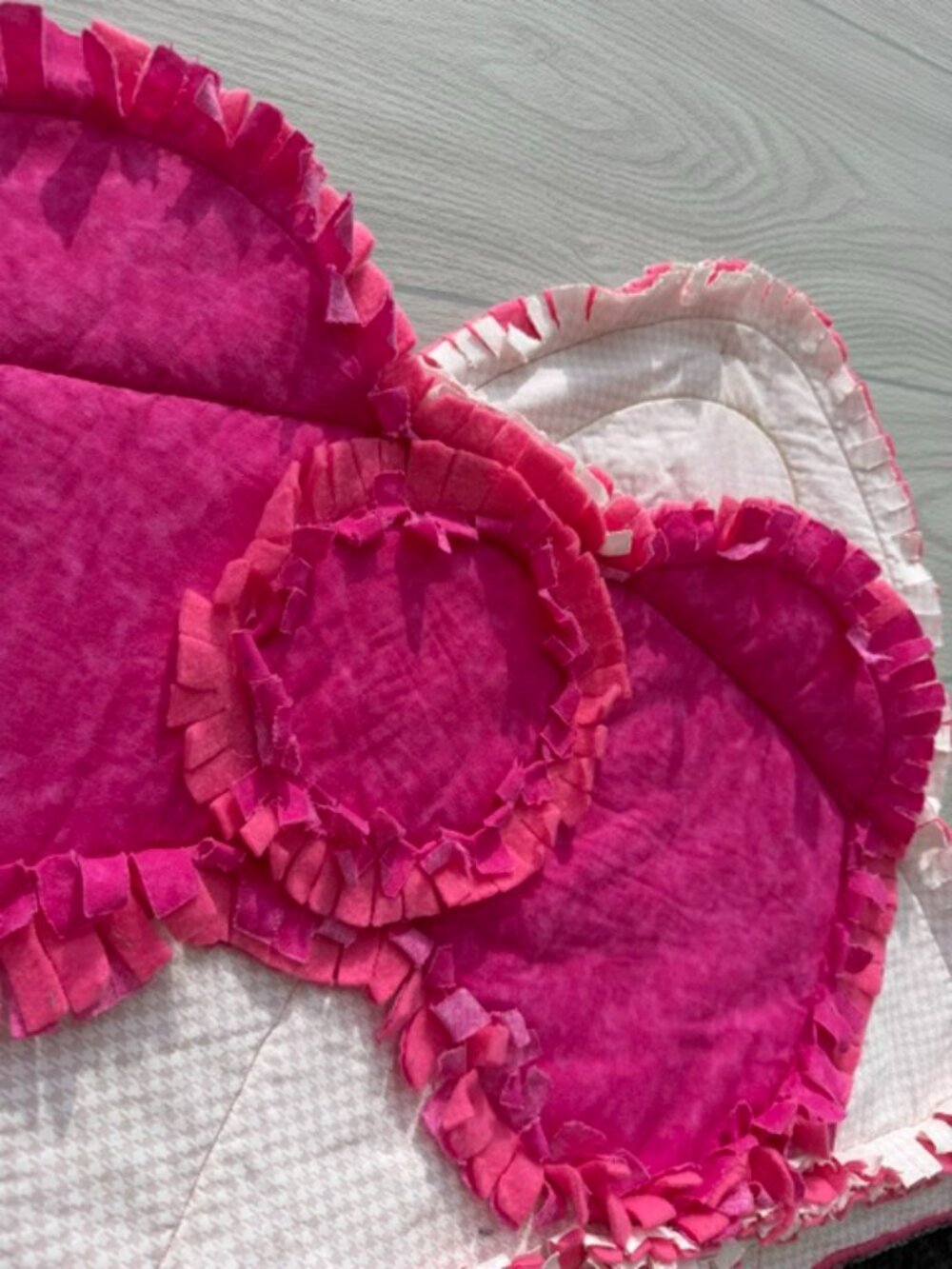 Homemade Small Hello Kitty Pink, White & Black Rag Quilt - Picture 6 of 10